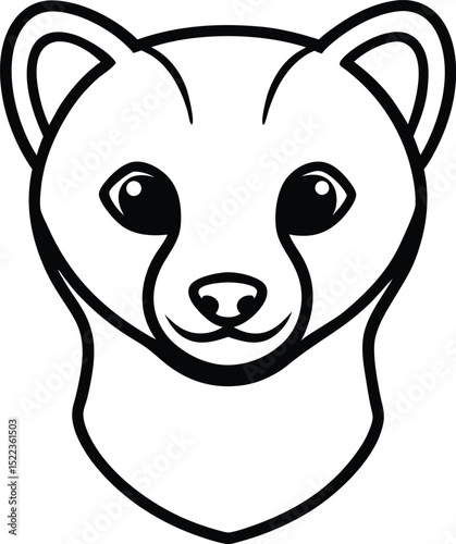 Adorable Weasel Illustration Line Art of a Cute Mammal