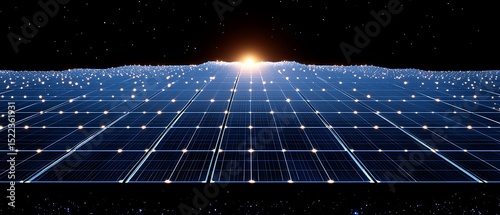 Solar panel array in space