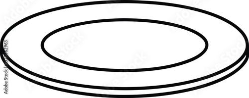 Simple Line Drawing of a Plate Clean, Minimalist Design Illustration