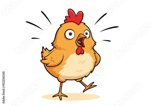 Surprised Chicken Cartoon Illustration A Fun, Whimsical Image Perfect for Children's Books, Websites, and More