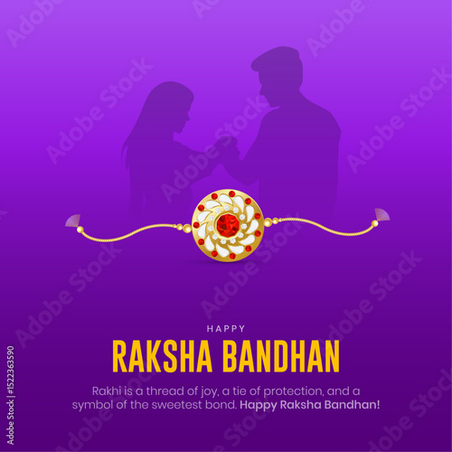 Happy Raksha Bandhan Post and Greeting Card. Rakhi Festival Creative Background Vector Illustration