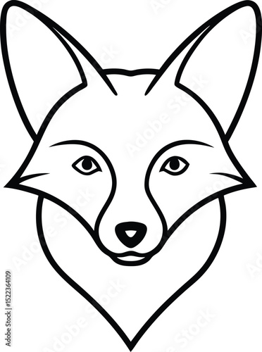 Elegant Fox Head Line Art Simple, Clean Vector Illustration