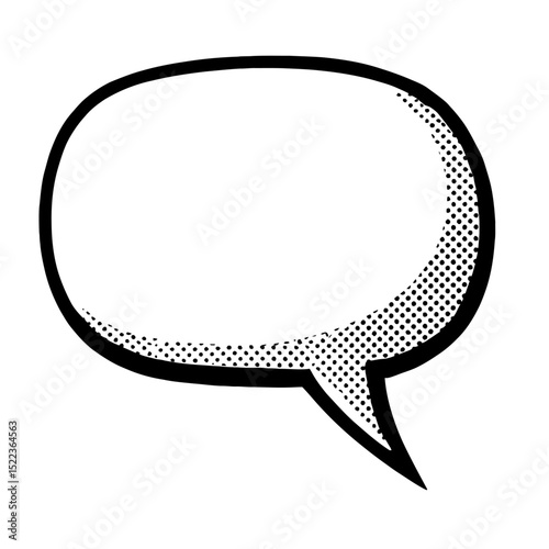 Retro Comic Speech Bubble with Halftone Dots - Pop Art Dialogue Element