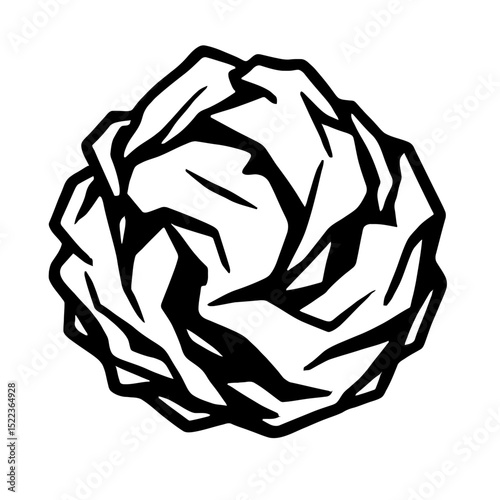Crumpled Paper Ball Icon - Waste, Mistake, or Brainstorming Symbol