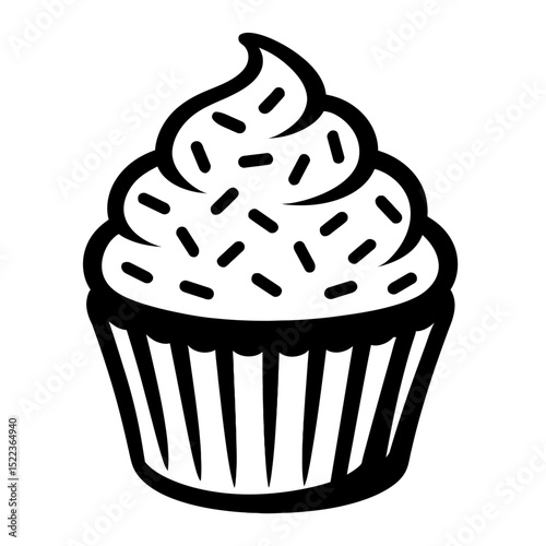 Classic Sprinkled Cupcake - Sweet Bakery Dessert and Celebration Treat