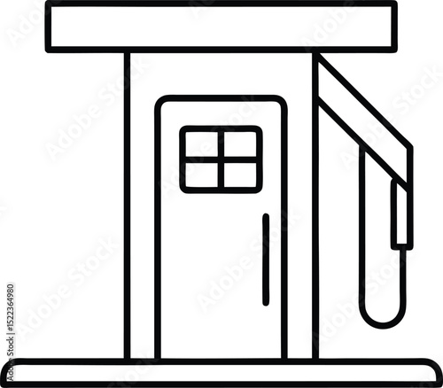 Gas Station Icon Simple Line Drawing of a Fuel Pump