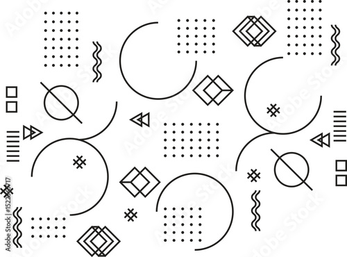 100 geometric shapes. Memphis design, retro elements for web, vintage, advertisement, commercial banner, poster, leaflet, billboard, sale. Collection trendy halftone vector geometric