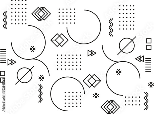 100 geometric shapes. Memphis design, retro elements for web, vintage, advertisement, commercial banner, poster, leaflet, billboard, sale. Collection trendy halftone vector geometric