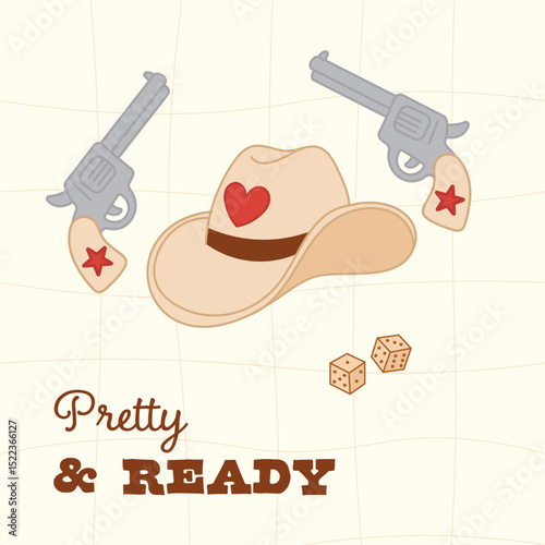Pretty & Ready Greeting Card: Cowgirl Hat