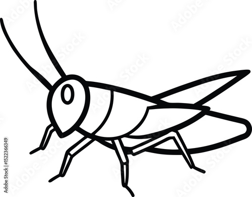 Grasshopper Illustration A Simple Line Drawing of an Insect