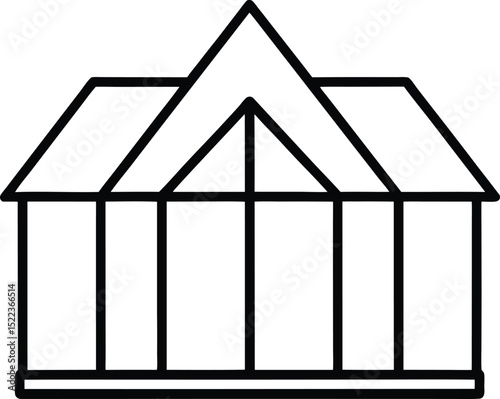 Modern Greenhouse Design Architectural Sketch of a Glasshouse Structure