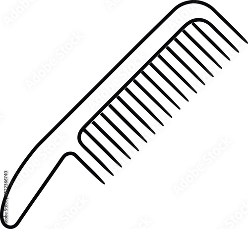 Simple Line Drawing of a Hair Comb Perfect for Styling and Grooming