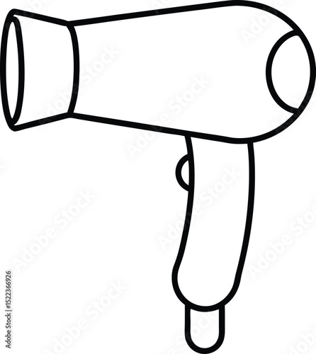 Hair Dryer Illustration  A Simple Line Drawing of a Hair Dryer for Styling and Drying Hair