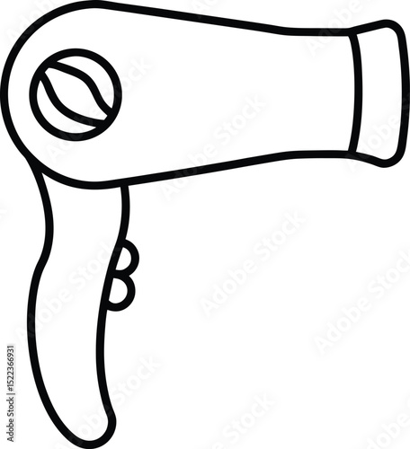 Hair Dryer Icon  Simple Line Art Illustration of a Hairdryer
