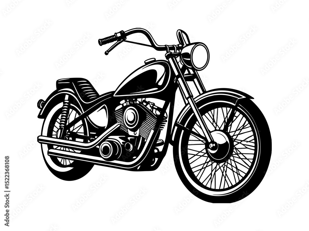 Fototapeta premium Vintage Classic Custom Motorcycle, Custom Garage