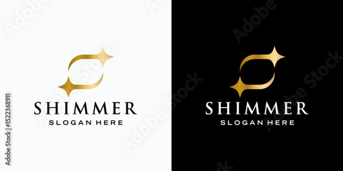 Luxury star abstract line vector logo design letter S shape with modern, simple and clean style. Icon for business, cosmetics and beauty, fashion and personal branding.