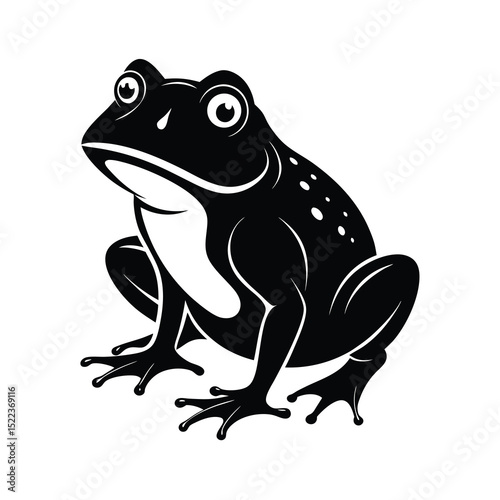 frog black silhouette vector on white background