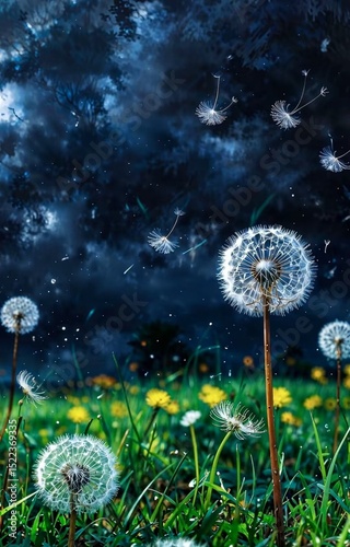 dandelion on the sky