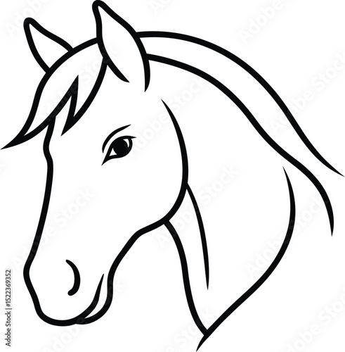 Elegant Horse Head Line Art A Simple, Clean Illustration