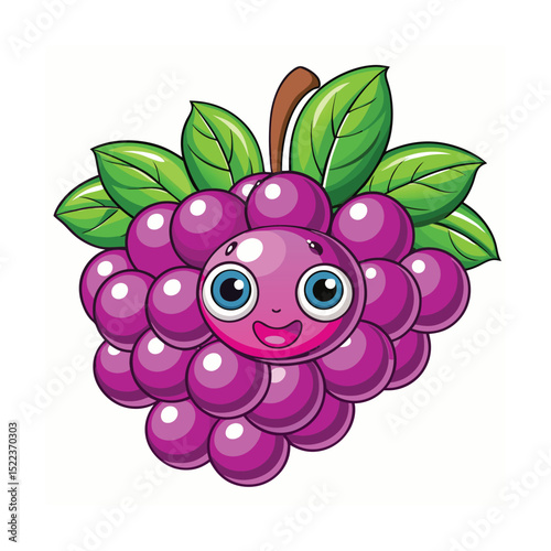 grapes on white background