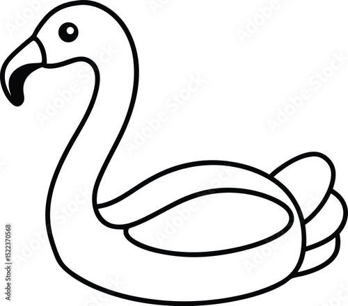Adorable Flamingo Pool Float Summer Fun Illustration