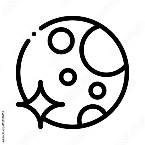 full moon line icon