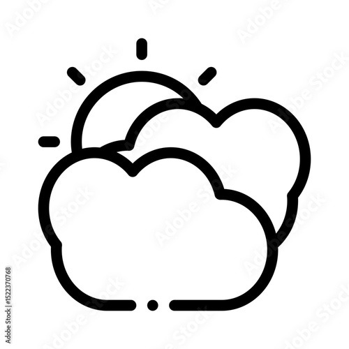 partly cloudy line icon