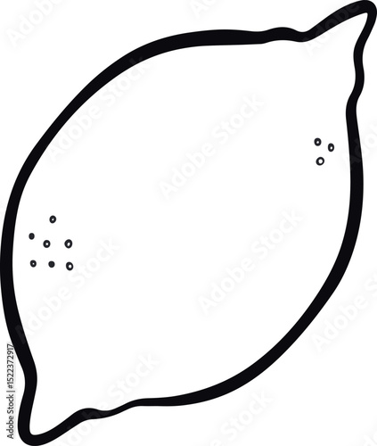 Simple Line Art Lemon Fruit Vector 