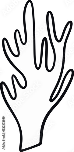 Minimalist Coral Reef Outline Vector