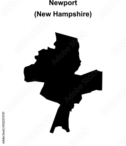 Newport (New Hampshire) blank outline map