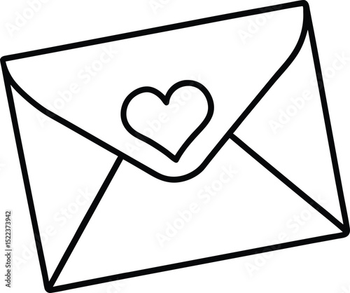 Adorable Love Letter Envelope Illustration A Sweet Graphic Design