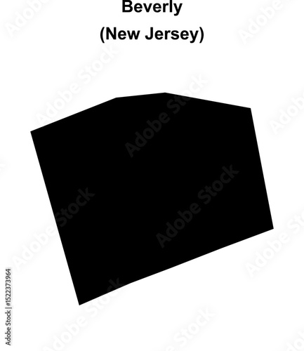 Beverly (New Jersey) blank outline map