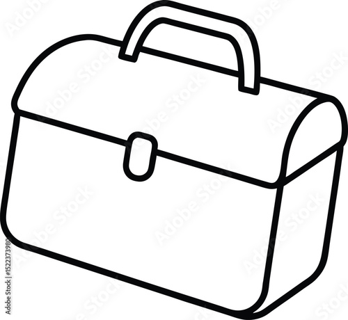 Vintage Carry Case Retro Lunchbox Design Illustration