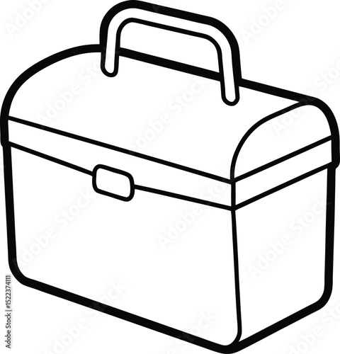 Vintage Style Lunchbox Illustration Retro Carry Case Design