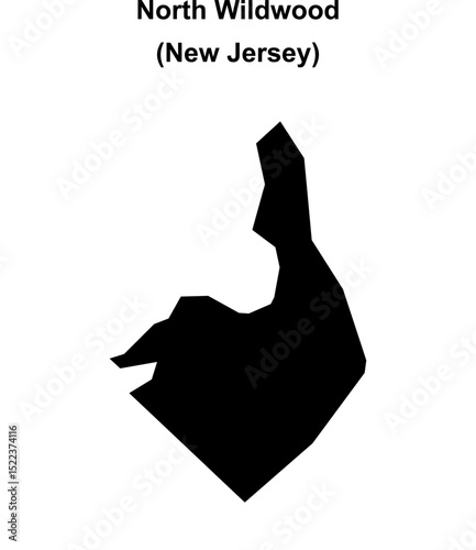 North Wildwood (New Jersey) blank outline map