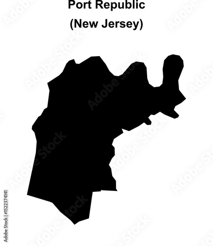Port Republic (New Jersey) blank outline map