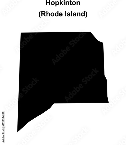 Hopkinton (Rhode Island) blank outline map