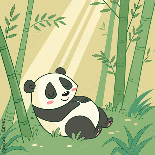 panda and bamboo