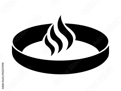 Minimalist Flame Represented As Raked Sand Patterns In Circu Illustration