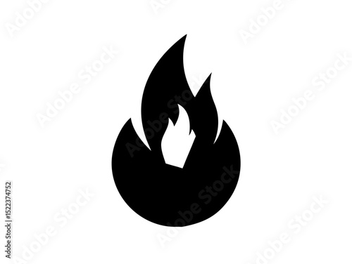 Modern Flame Silhouette Cast As Elongated Shadow From Ab Illustration