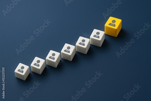 Career advancement conceptual image with blocks