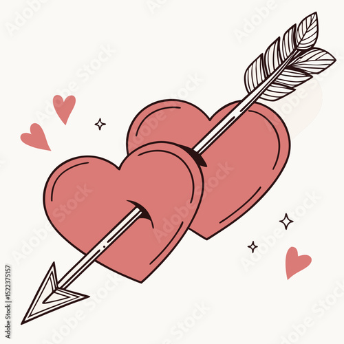 vector illustration of a heart with arrow