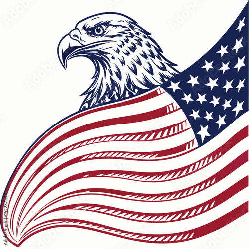 american eagle with american flag