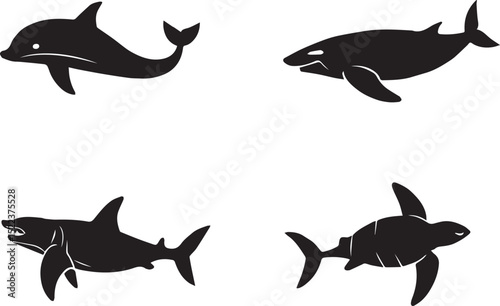 Marine Animal Silhouettes