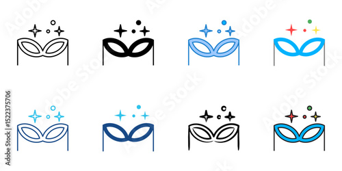 Eye Mask icon set multiple style collection 