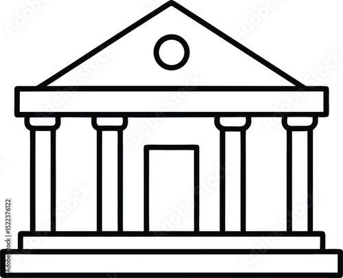 Classical Architecture Iconic Building Design with Columns and Pediment