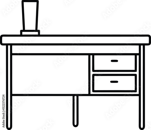 Simple Desk Design Clean Lines and Minimalist Style Illustration