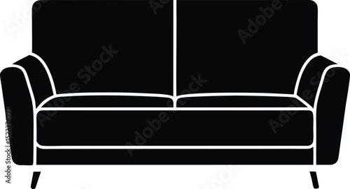 Modern Two-Seater Sofa Design Elegant Silhouette and Comfortable Seating