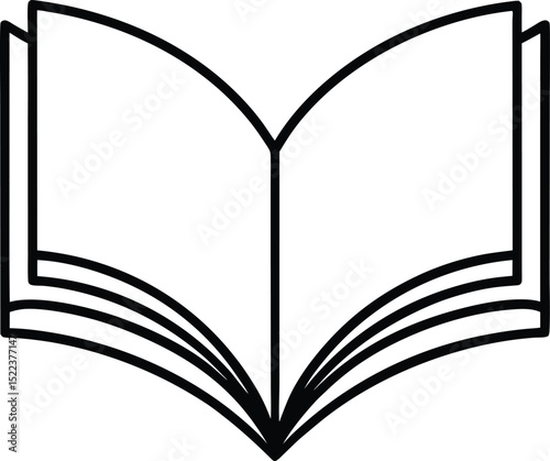 Open Book Illustration A Simple Line Drawing of an Open Book