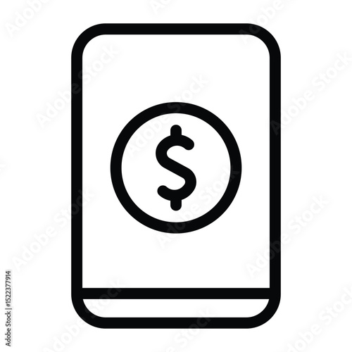Phone with a dollar sign in the center, suitable for financerelated presentations, banking websites, and concepts related to money management.